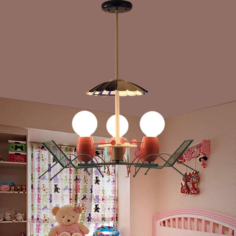 

Lovely beach chair children bedroom chandelier creative new unique personality boys and girls entertainment lamps and lanterns