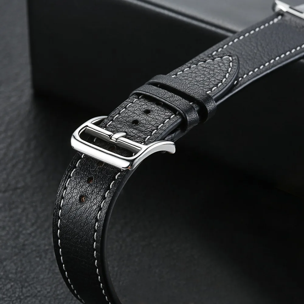 URVOI Double tour band для apple watch series 5 4 3 2 ремешок для iwatch ремень высокое качество мягкая натуральная кожа петля обертывания 38 42 мм