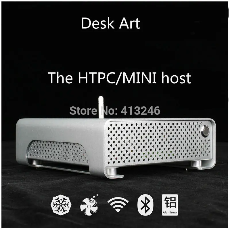 Чехол для ПК, новинка, ультра мини HTPC хост, тонкий мини ITX, полностью алюминиевый корпус, дизайн,, хорошее качество, маленький настольный плеер