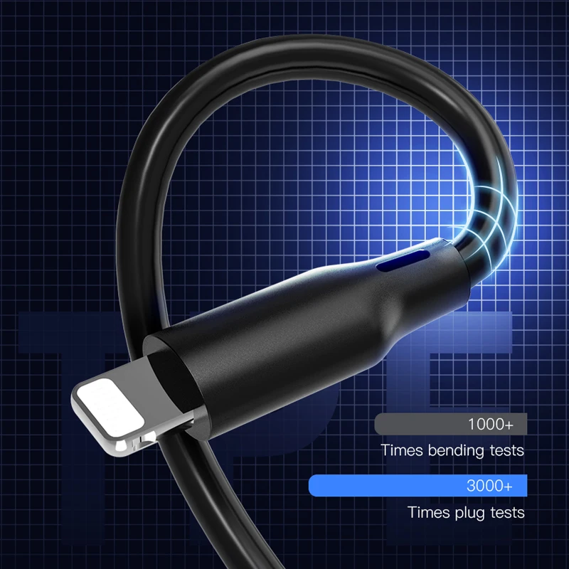 ! USB-кабель ACCEZZ для iPhone 7 Plus X XS Max XR iPad быстрая зарядка 8 контактов Короткие кабели
