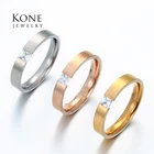 Трендовое простое свадебное кольцо миди из розового золота CZ камень кольцо из нержавеющей стали для женщин Прямая поставка