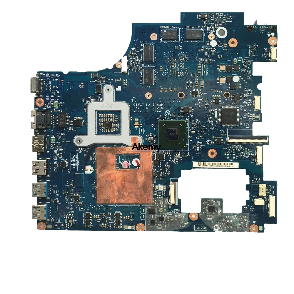 LA-7983P для lenovo Ideapad G780 для lenovo QIWG7 LA-7983P HM76 PGA989 DDR3 8 видео чипы Материнская плата Тест