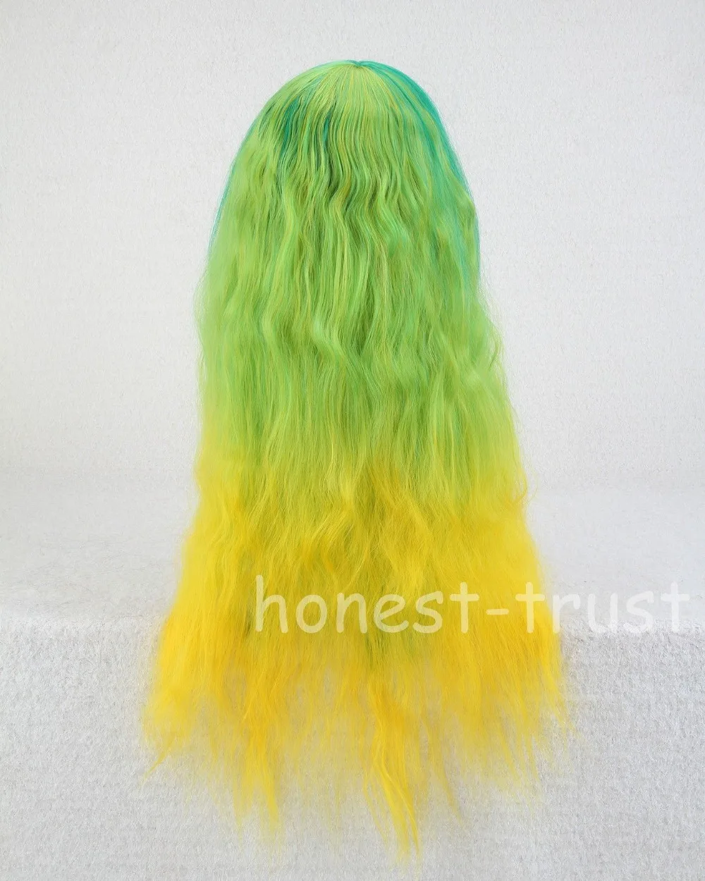 Женщины дамы Косплей Длинные Волнистые Радуга Желтый Зеленый Жаропрочных Волос