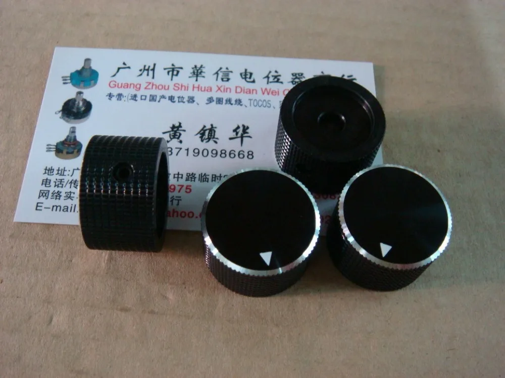 

black Full aluminum amplifier volume knob Knob cap Diameter 25MM Height 15MM