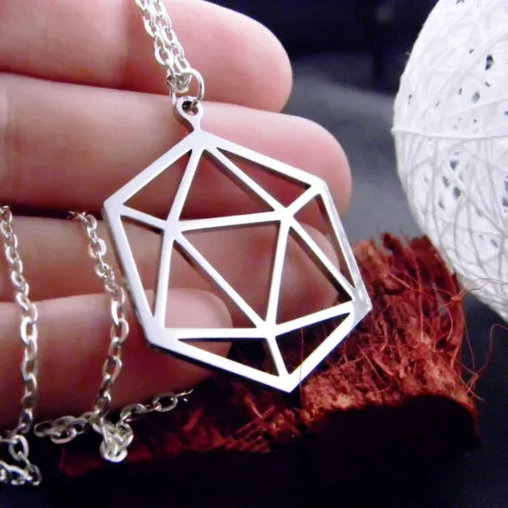Lcosahedron ожерелье с геометрическим кулоном из нержавеющей стали платоническими