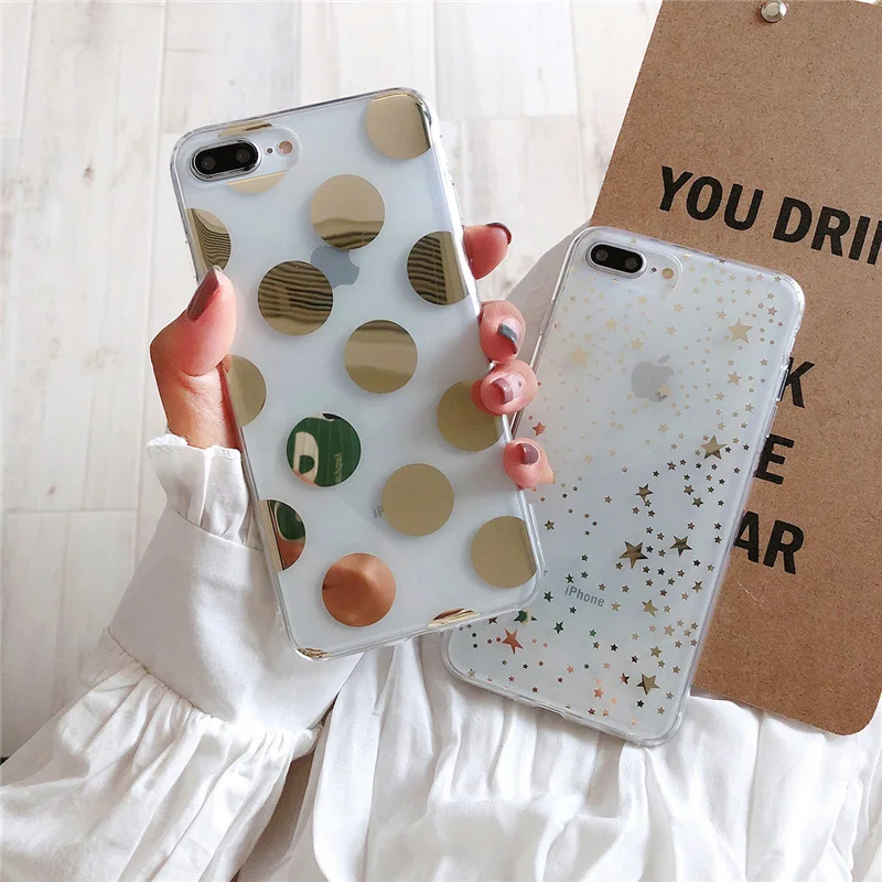 Телефон чехол для iPhone 6 6s 7 8 Plus X XR XS Max Модный гальванический Звездный волнистый