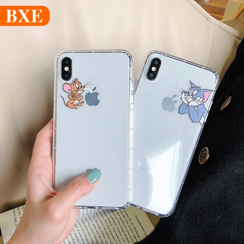 BXE Cat Mouse чехол для телефона задняя крышка бампер Apple iPhone 6 6s 7 8 Plus X Xs Чехлы MAX XR