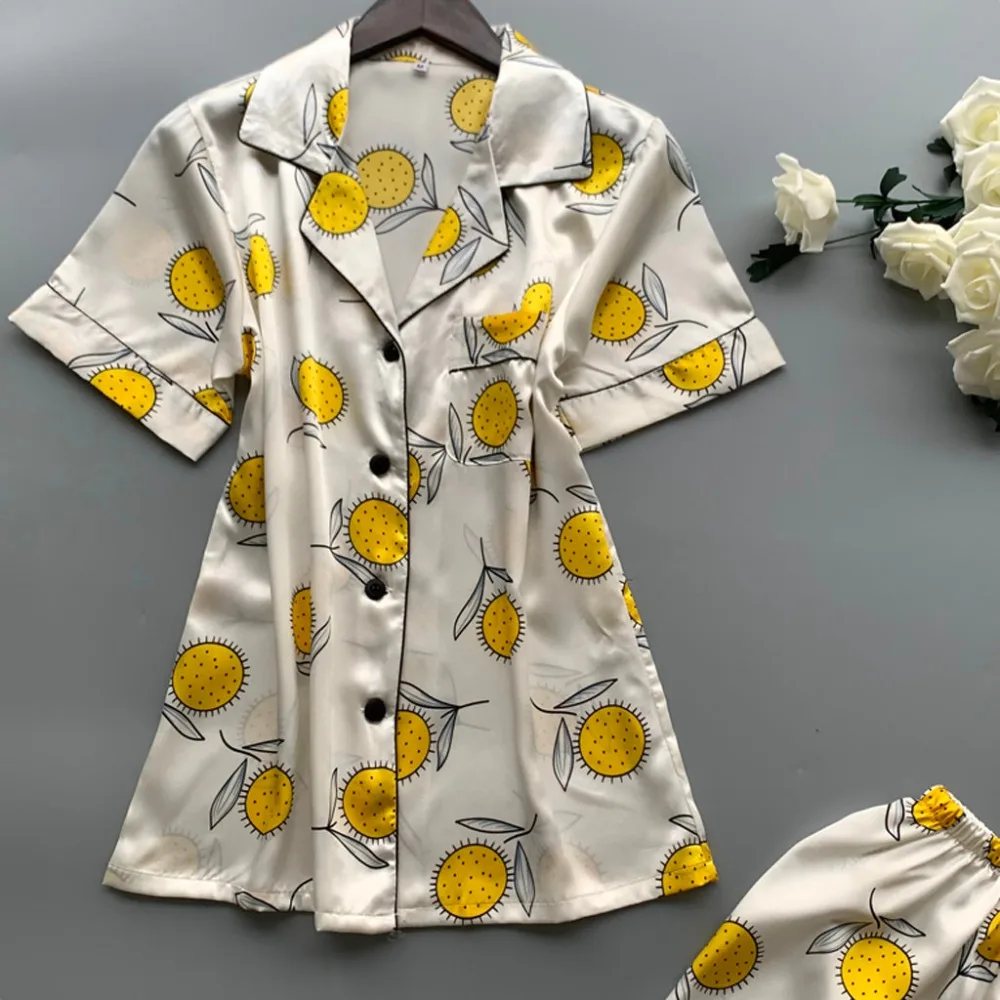 Летние новые короткие пижамы женские пижамные комплекты шорты с коротким рукавом Милая женская домашняя одежда женская ночная рубашка пижамы verano mujerBB4