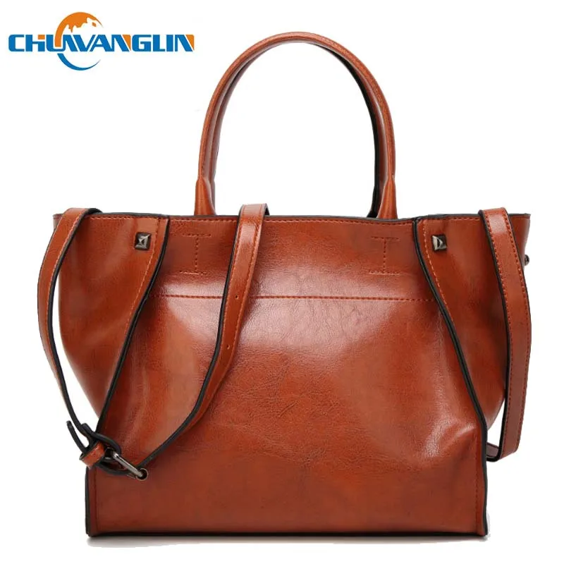 Chuwanglin простые женские кожаные сумки масло воск сумка через плечо Bolsa feminina модная