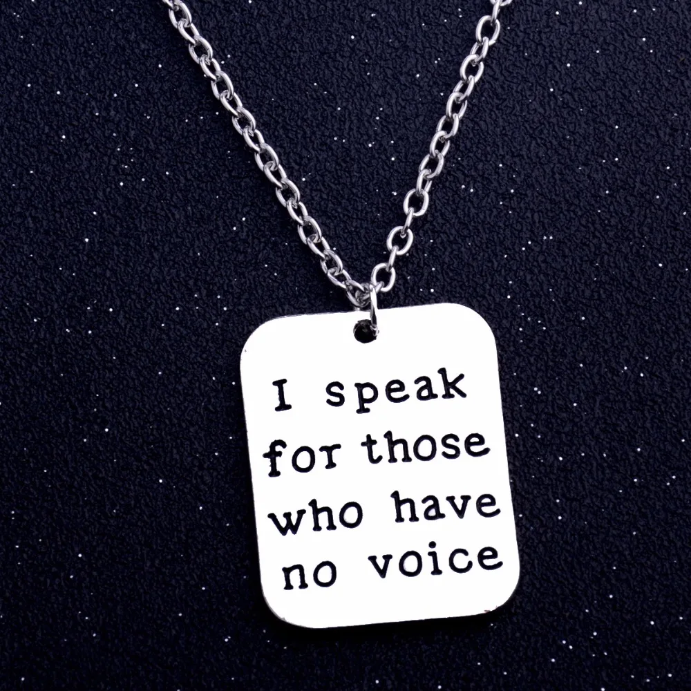 24 шт./лот оптовая продажа я говорю для тех у кого нет голоса ожерелье с подвеской