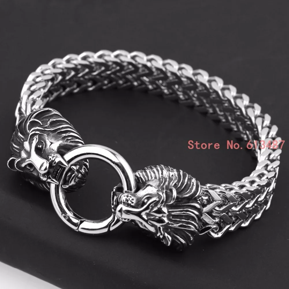 Silver Color Stainless Steel Wolf Head Shape Bracelet Bangle for Men Fashion Jewelry Free Shipping | Украшения и аксессуары