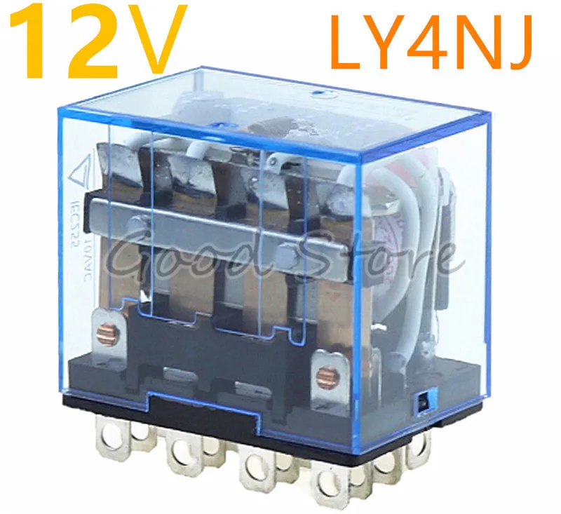 1 шт. LY4NJ DC 12V AC Мощность реле HH64P LY4N-J миниатюрное 4PDT 4NO 4NC 14 шпильки 10A | Обустройство