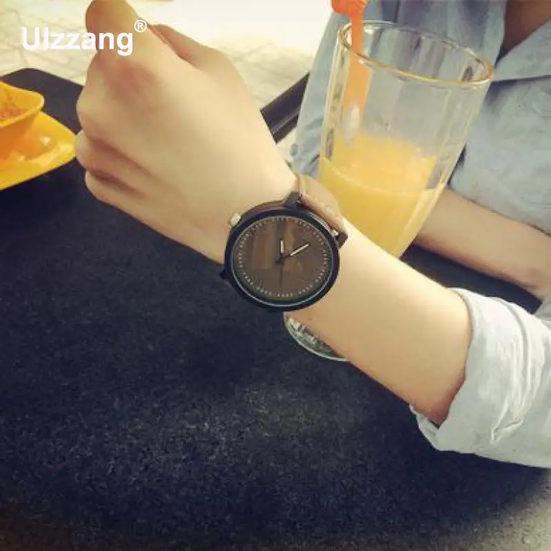 Высокое качество модные черные коричневые повседневные кварцевые наручные часы