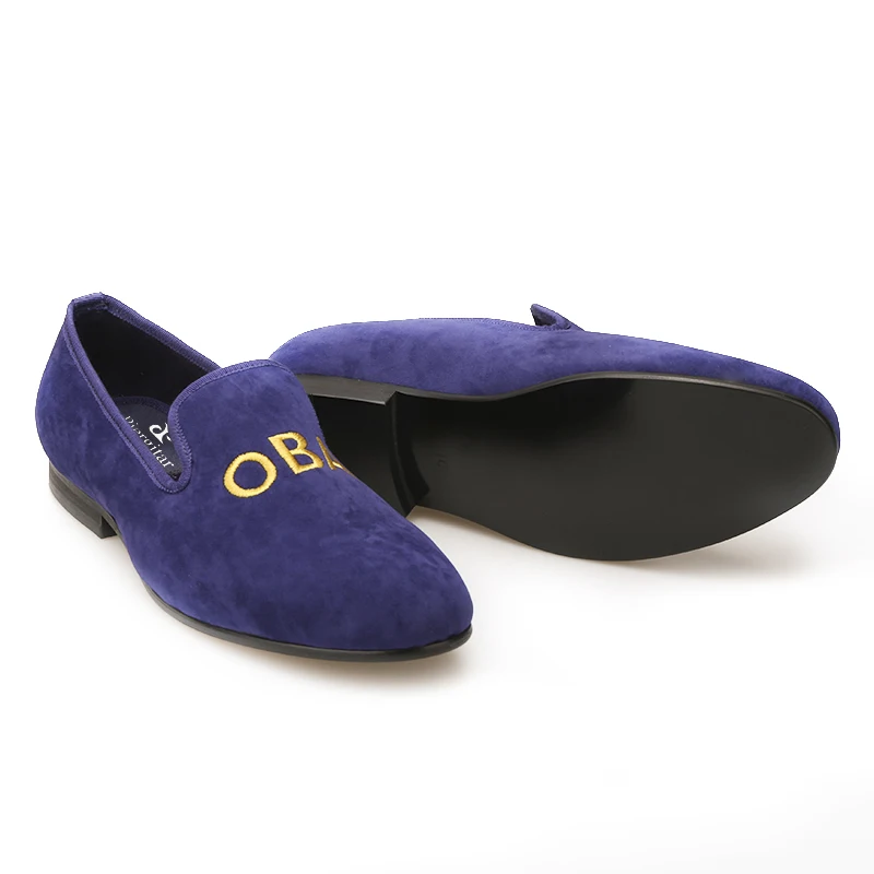 PIERGITAR new customize embroidery men party loafers Fashion prom and Banquet dress shoes British style smoking slippers | Обувь