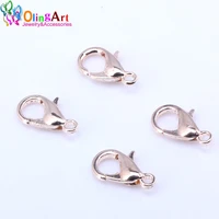 olingart 12mm 48pcslot lobster rose gold series hooks for necklacebracelets diy jewelry making