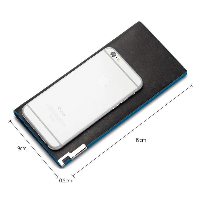 Брендовый Повседневный тонкий кошелек Мужской Длинный однотонные кошельки из