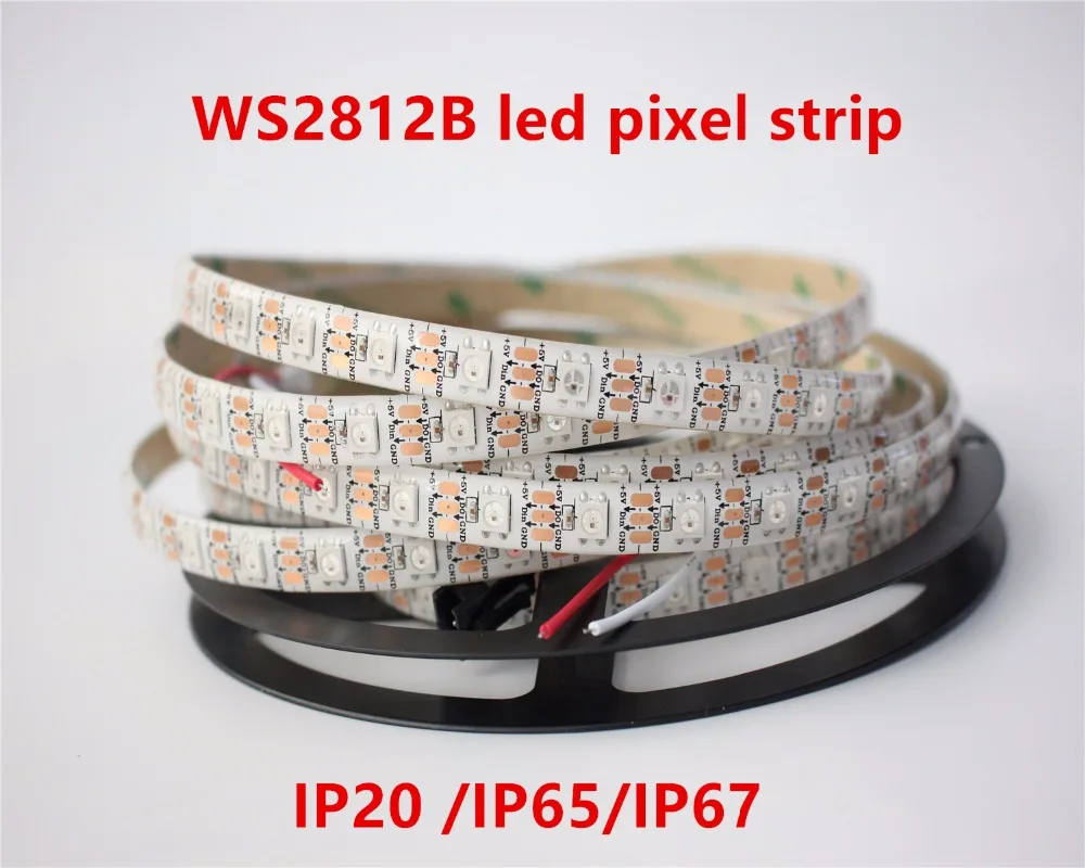 IP20/IP65/IP67 водонепроницаемая светодиодная лента 5 м WS2812B умная Пиксельная 60