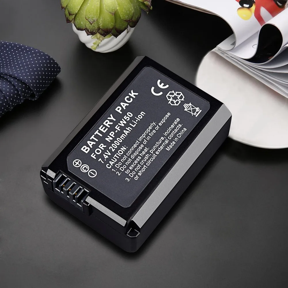 2 шт 2000mAh NP-FW50 NP FW50 батареи для камеры+ lcd двойное USB зарядное устройство для sony Alpha A6500 A6300 A6000 A5000 A3000 Nex-3 a7r