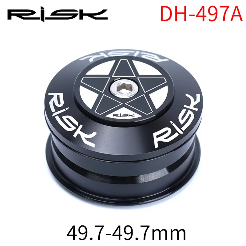 DH-497A Black Risk 49,7 мм MTB горный велосипед гарнитура двойной подшипник Запчасти для горного велосипеда 28,6 мм прямая труба/1,5 дюймов коническая вилка - Цвет: DH-497A Black