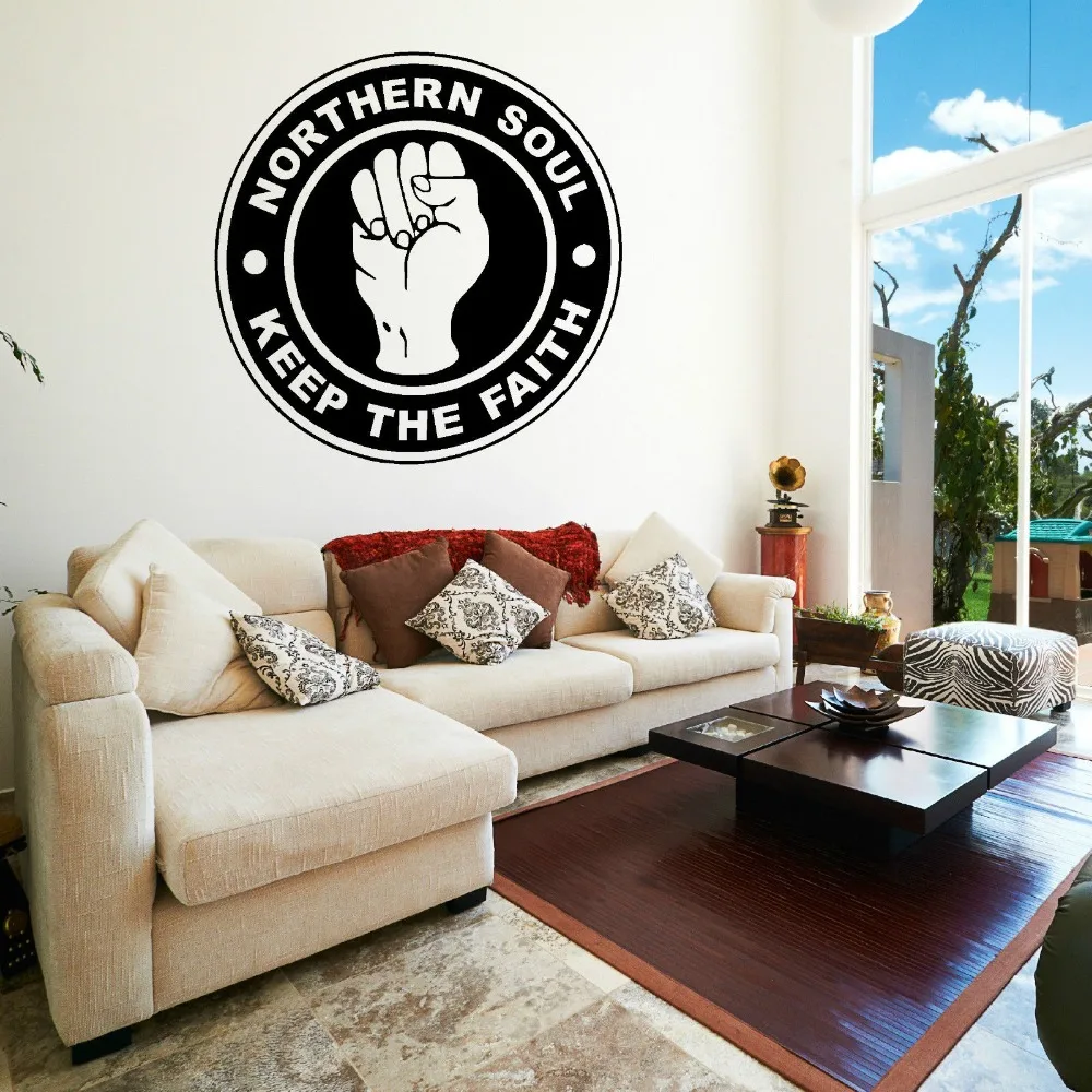 NORTHERN SOUL KEEP THE FAITH LOGO Vinyl wall art sticker Home decor Bedroom Living Room Wall Decals Mural Wallpaper D354 | Дом и сад