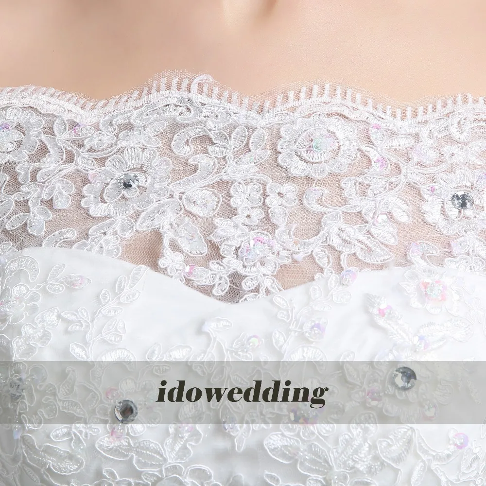 High Quality Sales Promotion Half Sleeves Tulle Lace-up Crystal Lace Mermaid Bridal Wedding Dresses Bride Gowns | Свадьбы и