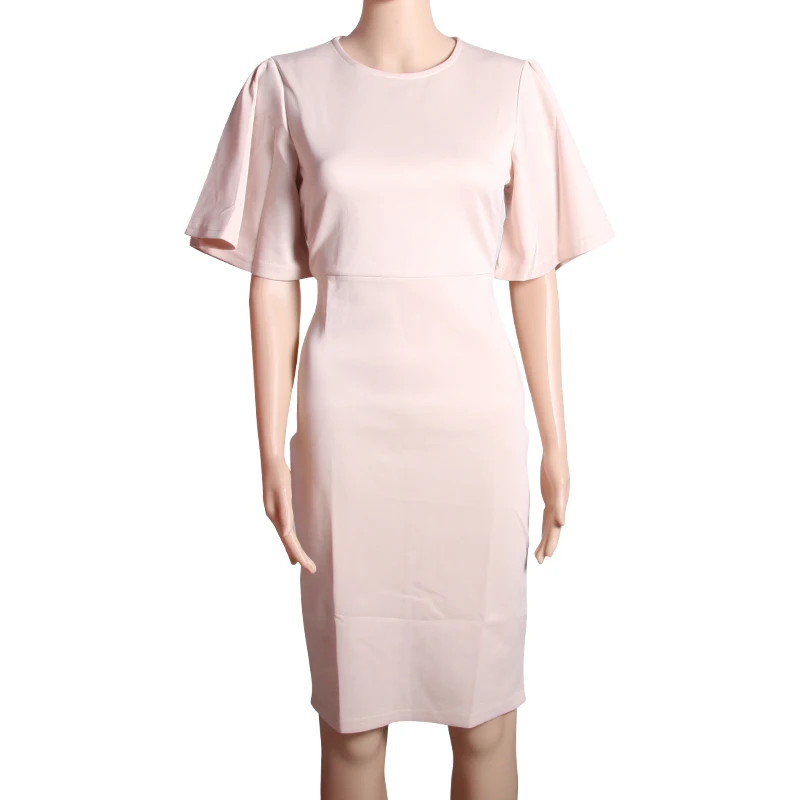 Women 2018 Summer Slim Black Dress Knee Length Work Bodycon Dresses Batwing Sleeve Robe O Neck Vintage Sheath Party Pencil | Женская