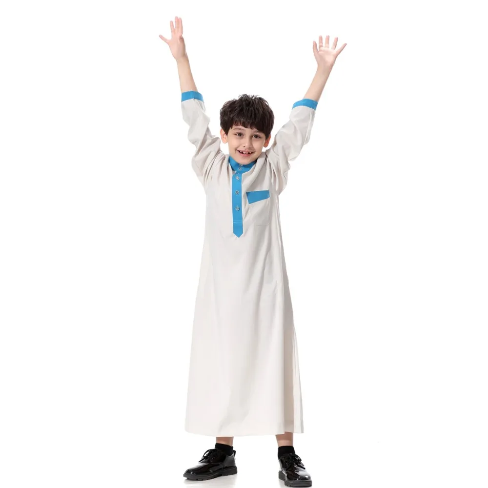 Мусульмане арабы мальчик Мужская Тауб Thawb Кафтан Исламская одежда Саудовская
