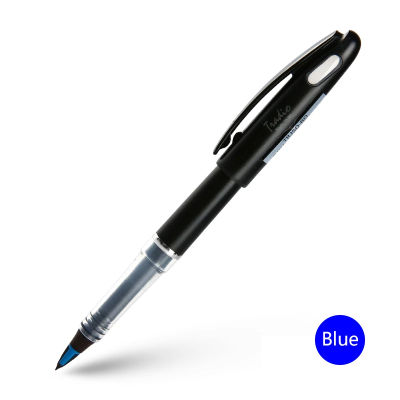 Японские канцелярские принадлежности Pentel Tradio Stylo Duckbill перьевая ручка с фетровым наконечником 1,0 мм-2,0 мм ручка-знак графический дизайн ручка-калиграфия - Цвет: Blue