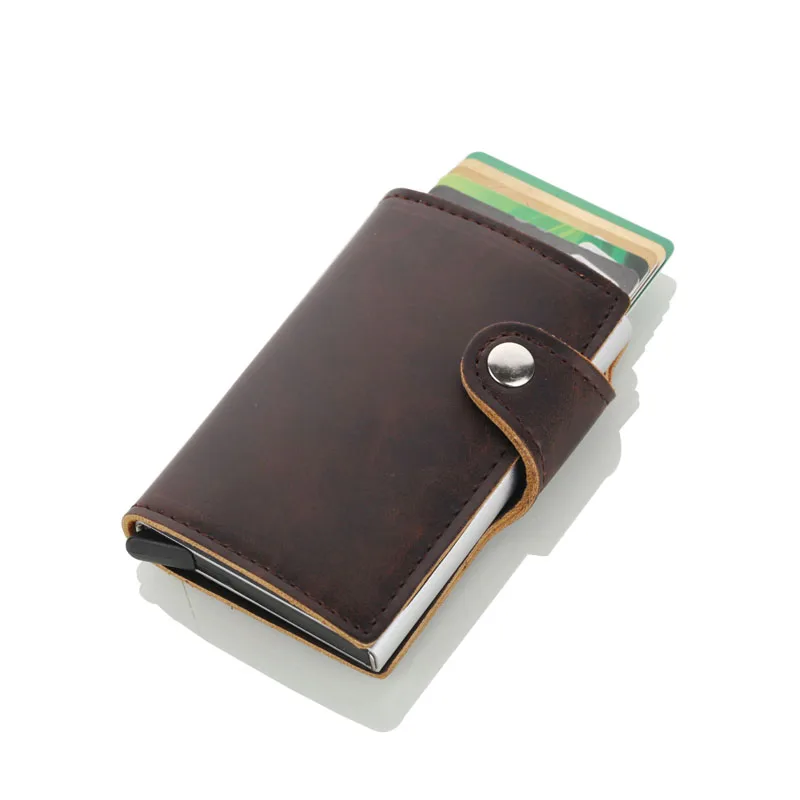 Weduoduo металлический мужской держатель для Карт RFID алюминиевый кредитный держатель для карт с блокировкой RFID из искусственной кожи мини волшебный кошелек