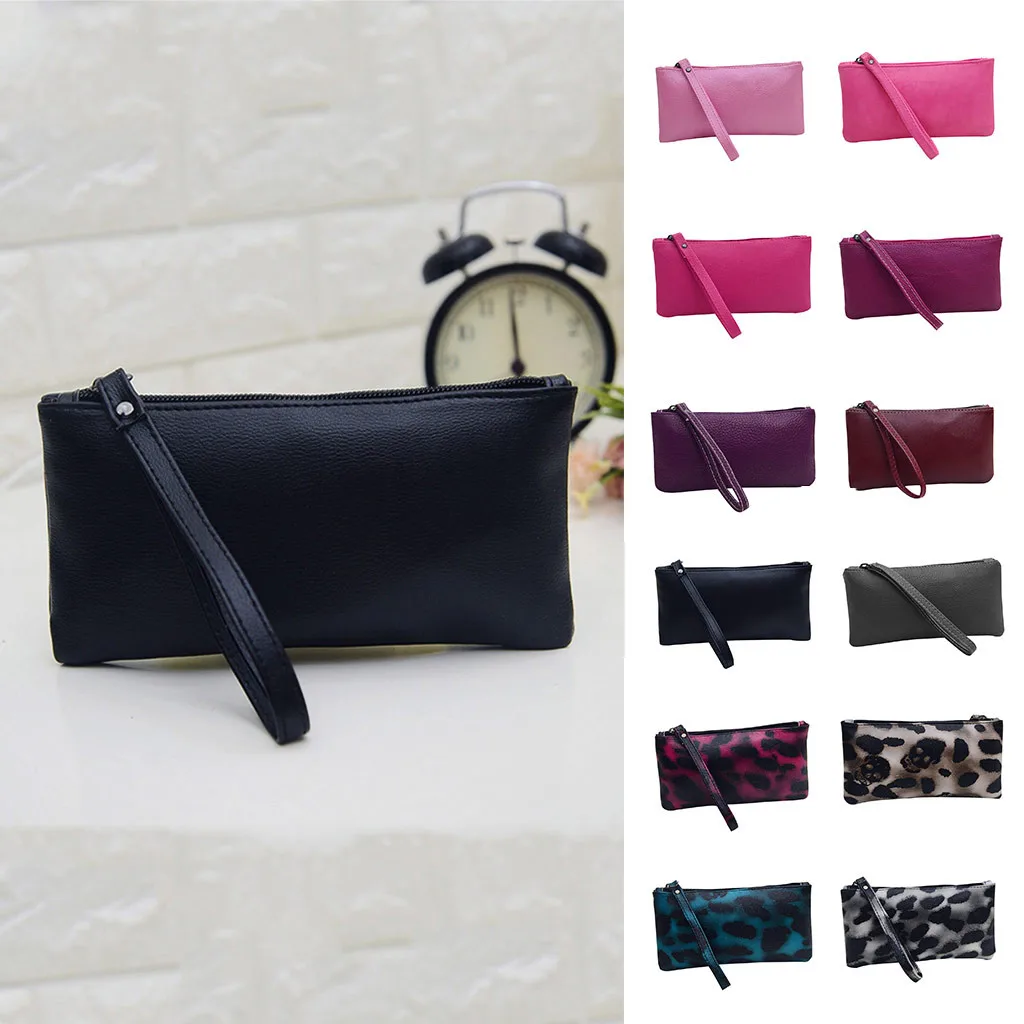 Женская модная повседневная леопардовая печать Закуски Кошелек для монет