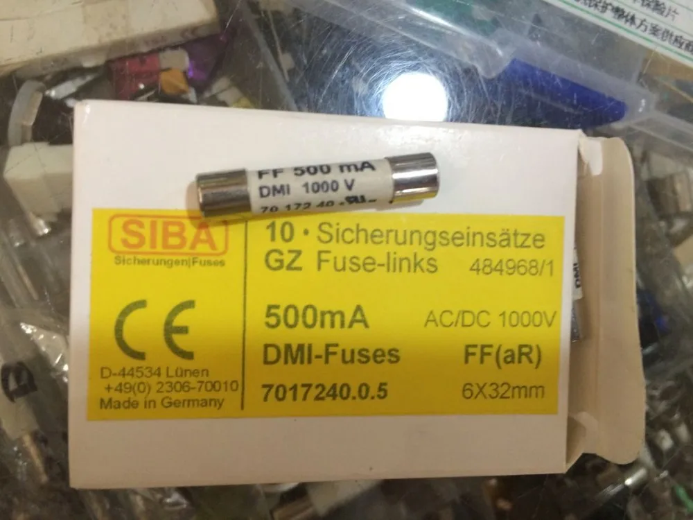 Предохранитель 6*32 мм 2A AC/DC 1000V Керамический стеклянный предохранитель 10 шт./лот SIBA
