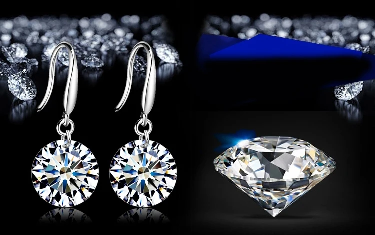 AAAA + настоящий Циркон Камень Прямая поставка кулон большой 8 мм earringshining модные