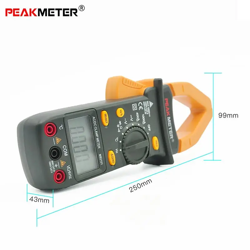Официальный PEAKMETER PM2101 Авто Диапазон Цифровой AC DC Частота тока клещи для измерения напряжения с тестером температуры Multimetro
