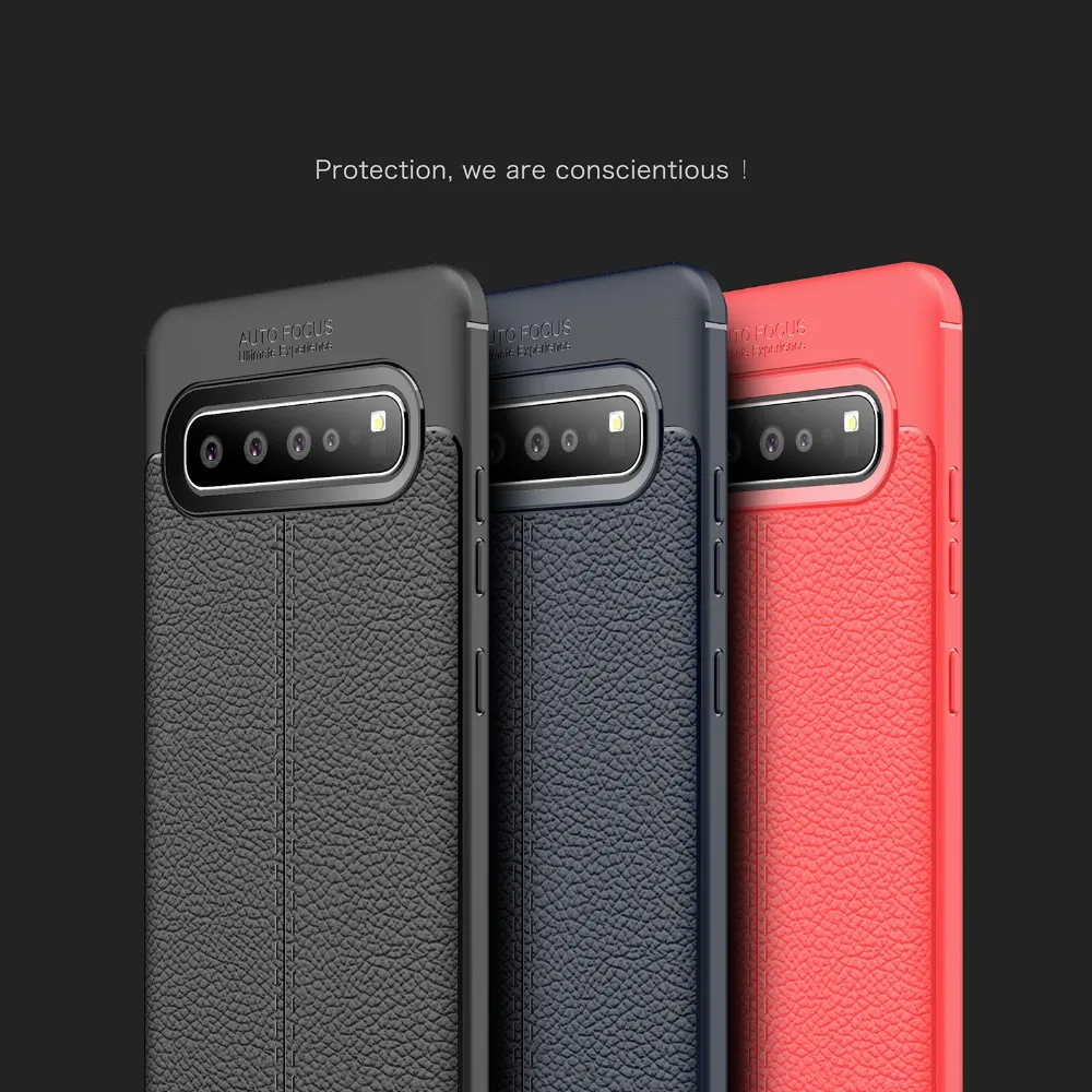 Для Samsung Galaxy S10 5G чехол S105G Capa Litchi шаблон Силиконовый ТПУ задняя крышка мягкий для