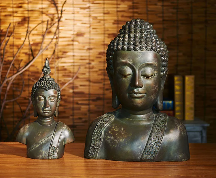 

Оптовая продажа фигурки Будды # HOME family талисман для защиты # Ретро-буддизм фэн-шуй Статуя Будды 49 см