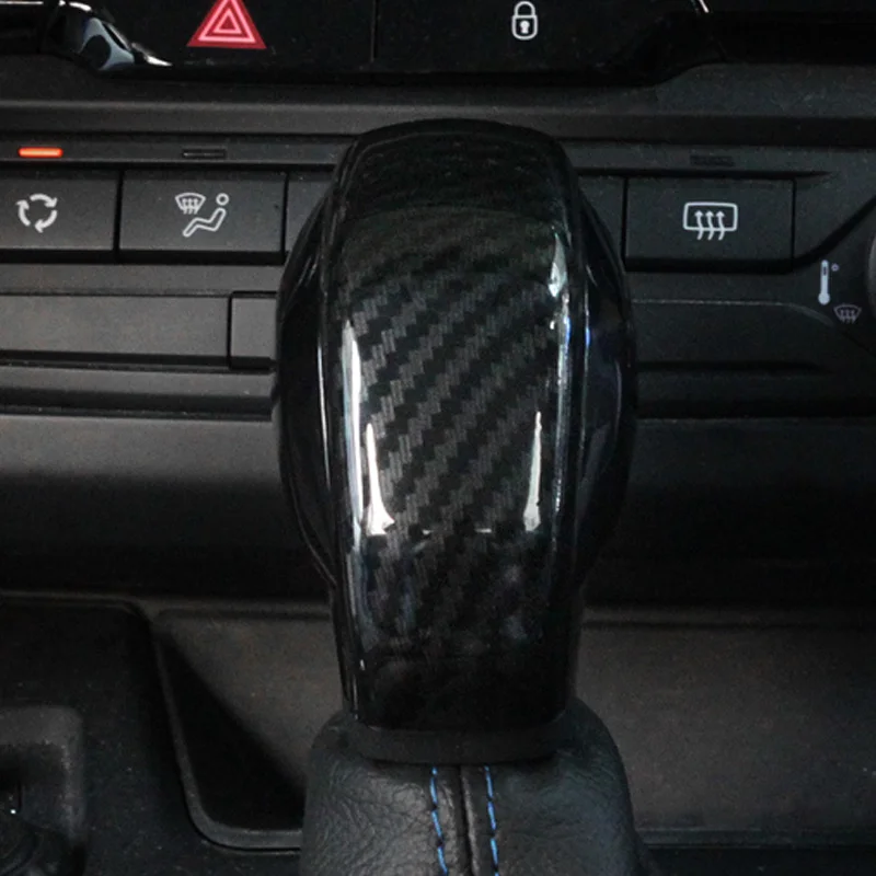 Carbon fiber black Защитная крышка для ручки переключения передач из углеродного волокна, подходит для peugeot 308 308s 408- на рукоятке рычага переключения передач, аксессуары - Название цвета: Carbon fiber black