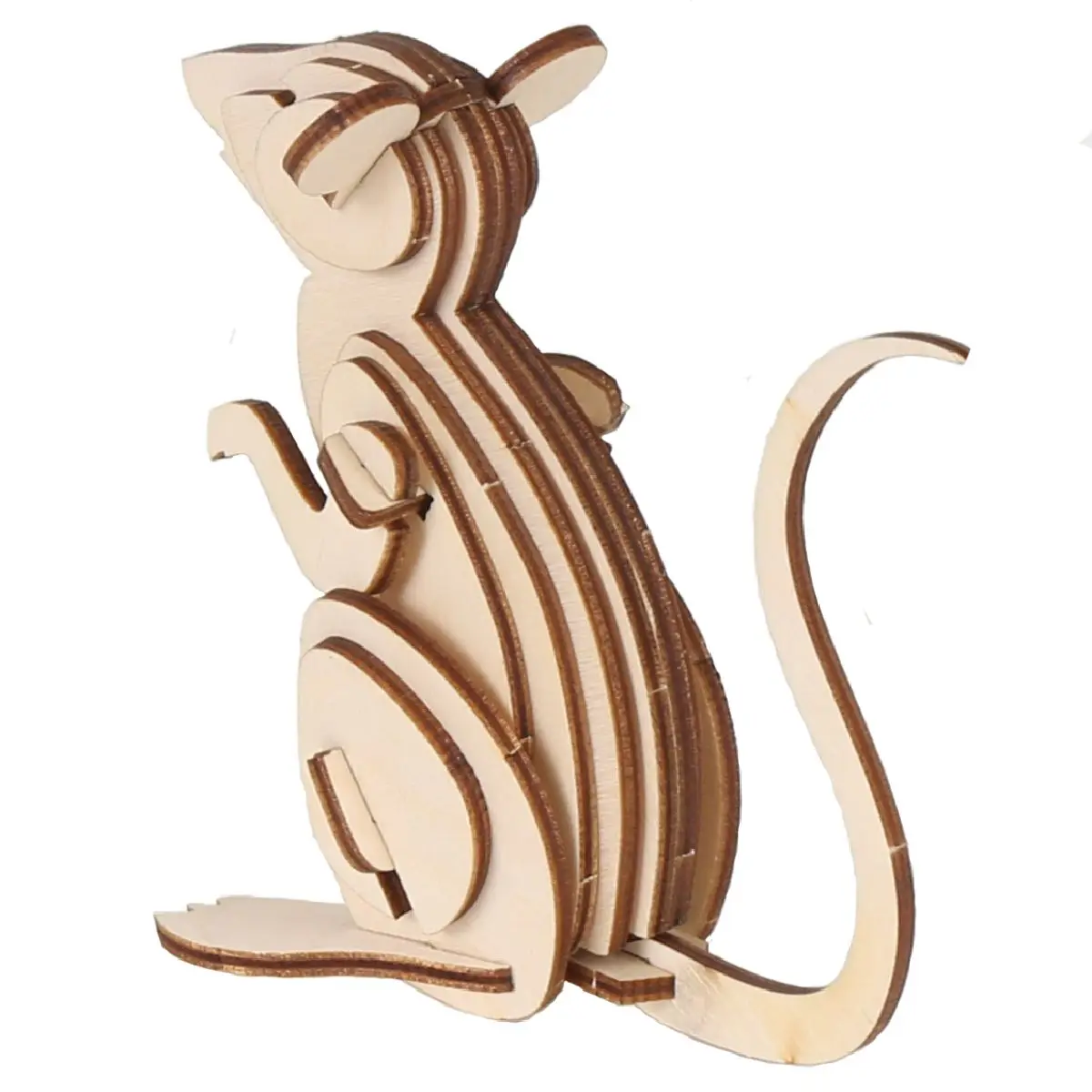 3D Wooden Puzzle Toys Assembly Model Series World of Nature - Mouse /light/ 25pcs | Building Kits