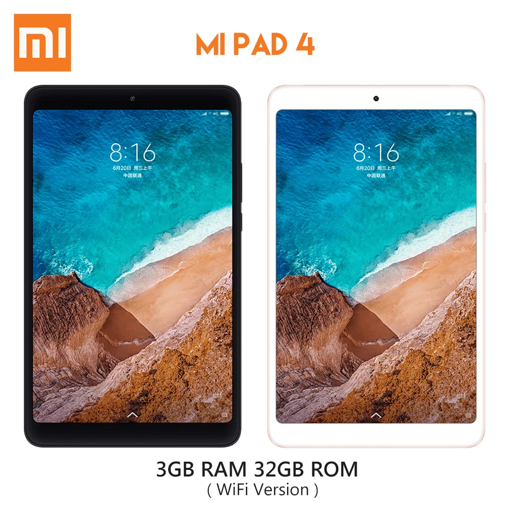 Оригинал Xiaomi mi Pad 4 планшет 3 ГБ ОЗУ 32 Гб ПЗУ Qualcomm Snapdragon 660 AIE четыре ядра 8 0 дюймов UI 9