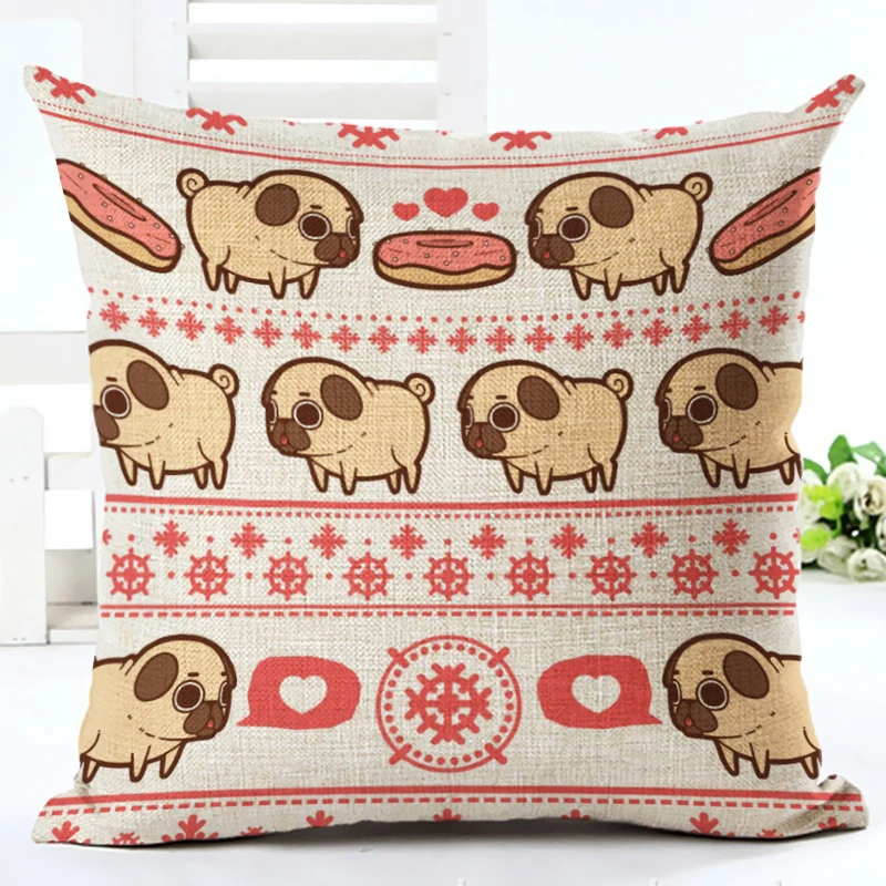 Чехол на подушку с модным цифровым принтом объемный собачий питательный узор