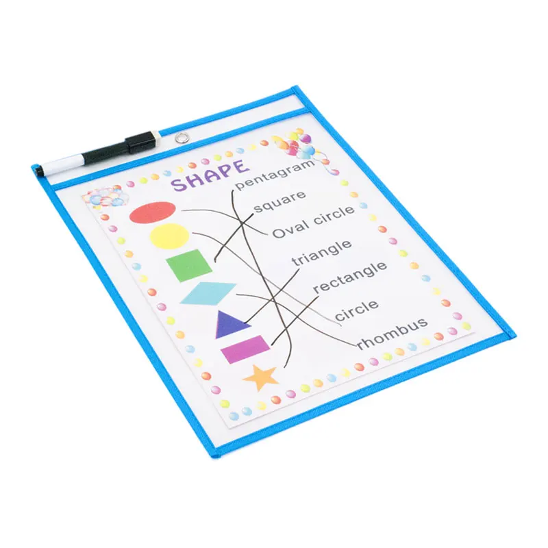 Dry Erase Pockets Reusable Oversized Size 10 X 13 inches Perfect Teacher Supplies for Classroom Organization and Decorations | Канцтовары