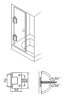 Настенный шарнир для двери душа из нержавеющей стали 304 дверной от стены к стеклу