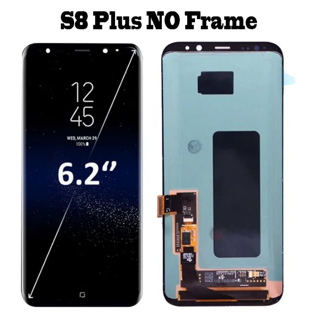 S8 Plus No Frame ЖК-дисплей для samsung S8 G950 G950U G950F S8 Plus G955 G955F, кодирующий преобразователь сенсорного экрана в сборе с рамкой - Цвет: S8 Plus No Frame