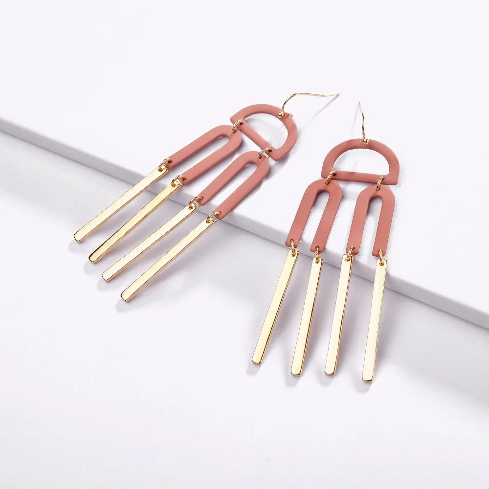 Серьги женские с матовым порошковым покрытием эффектные геометрические