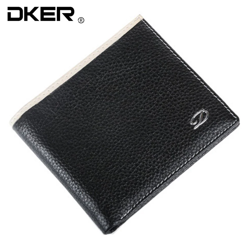 Кожаный кошелек высокое качество мужские кошельки повседневный стиль черный