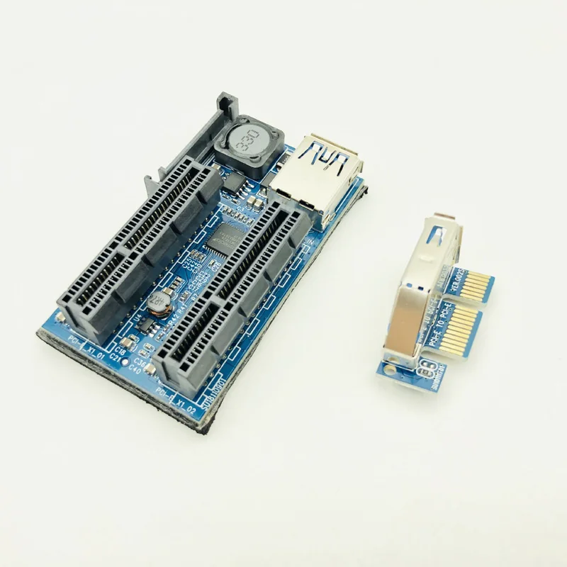 Добавить на карту PCIE Riser Card Adapter PCI Express USB 3,0 Raiser Riser PCI-E расширитель PCIE X1 на два порта PCI E X4 Плата расширения