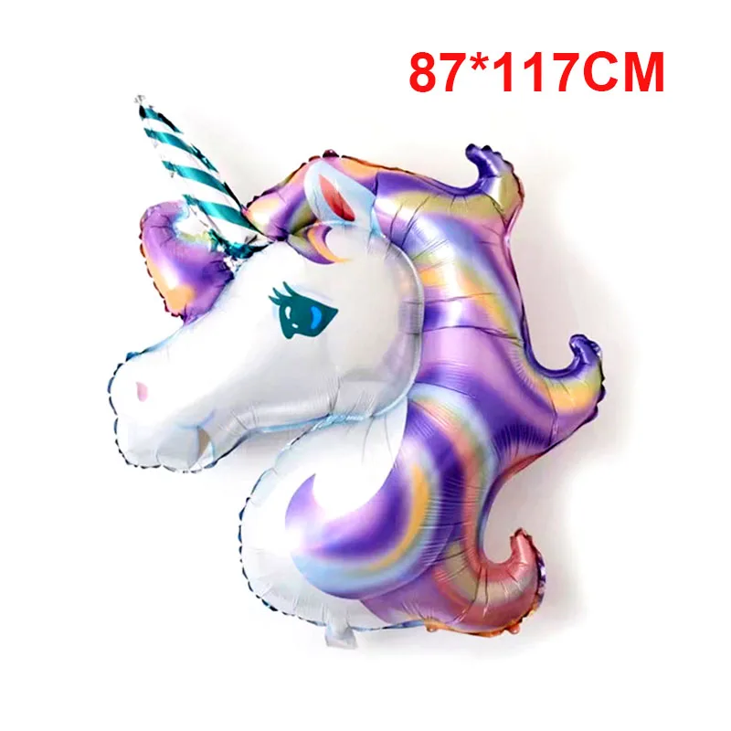 1pcs Unicorn Balloon Colorful Rainbow Fantasy Horse Party kids Girls Birthday Animals Foil Balloons | Дом и сад