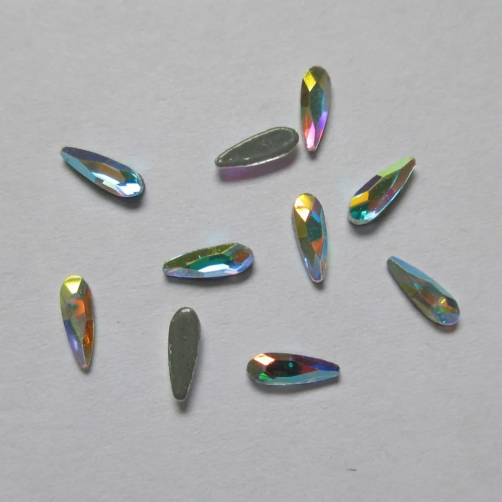 raindrop 2x6mm Высокое качество Кристалл AB исправление стразы особой формы камни железа на плоской задней части горячей фиксации кристаллы для украшения свадебного платья - Цвет: raindrop 2x6mm