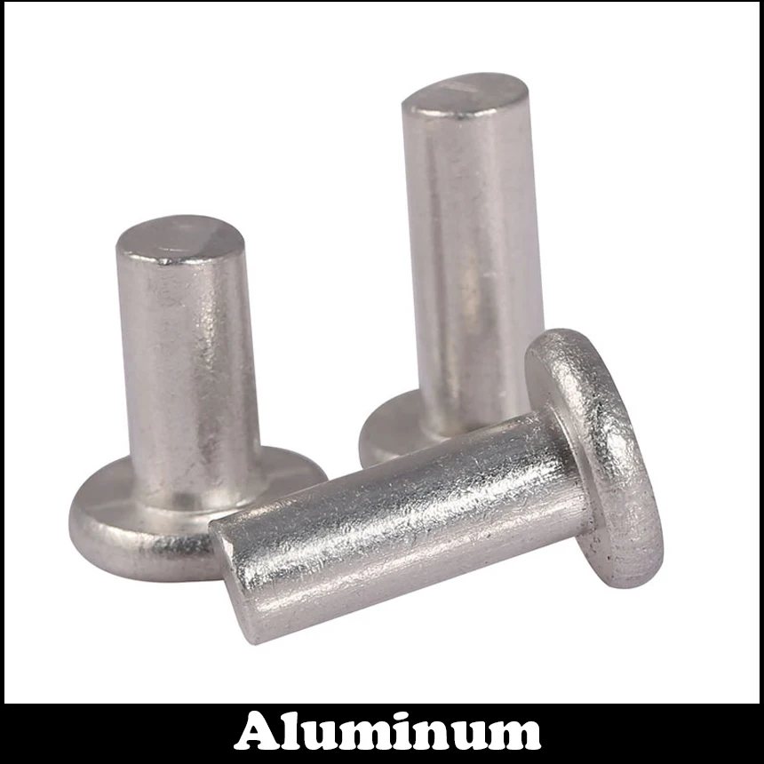 

100pcs M4 M4*12 M4X12 M4*16 M4x16 Silver Tone GB109 Aluminium Rivets AL Aluminum Knock Flat Head Solid Rivet