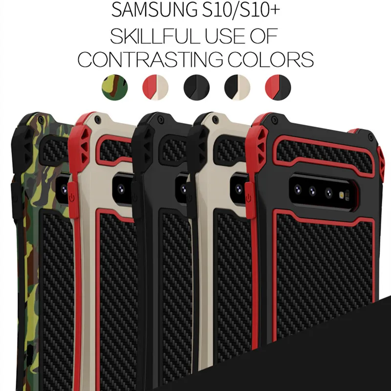 R Just всесторонний защитный чехол для Samsung Galaxy S10 из углеродного волокна телефона