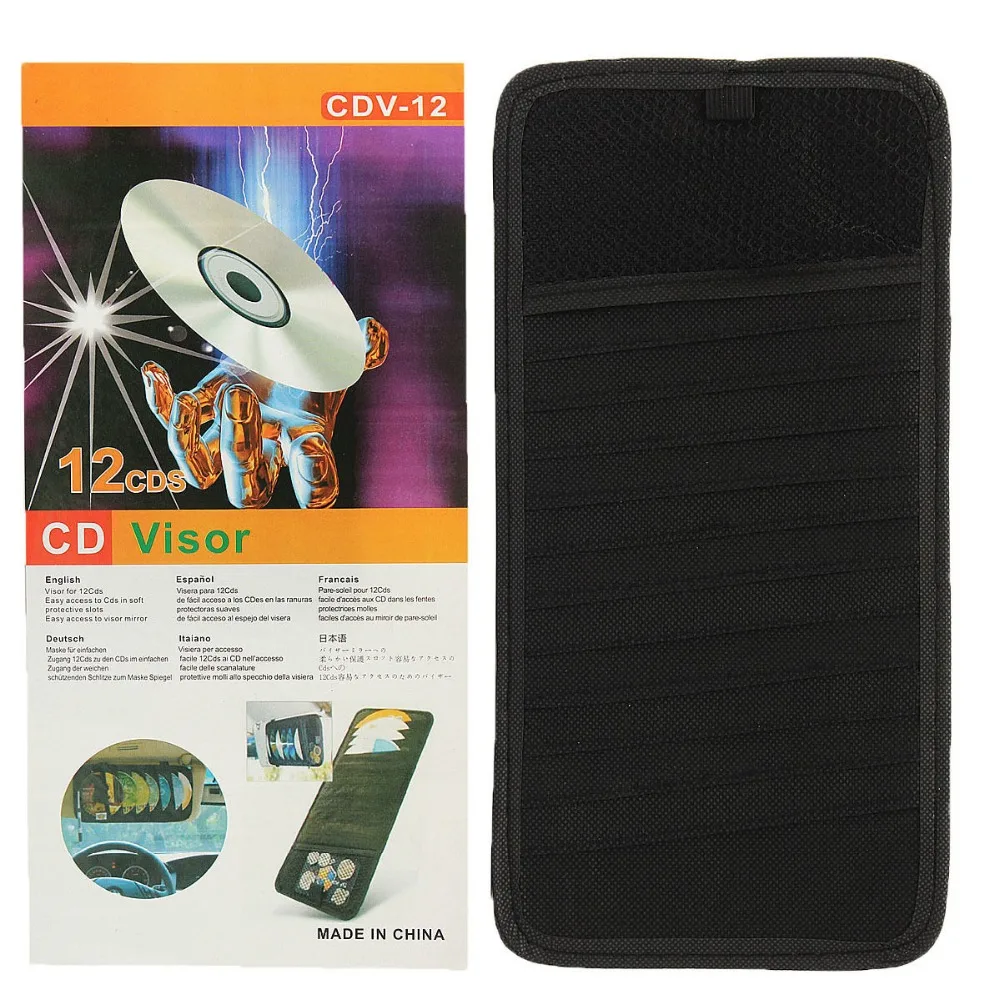 Новинка 1 шт. автомобильный козырек для хранения CD/DVD черный карманный органайзер